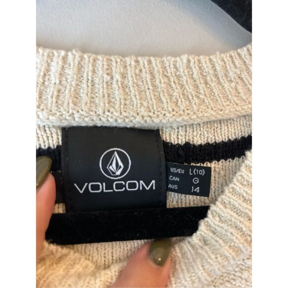 Volcom striped sweater dress L nautical minimalist skater - Picture 3 of 6